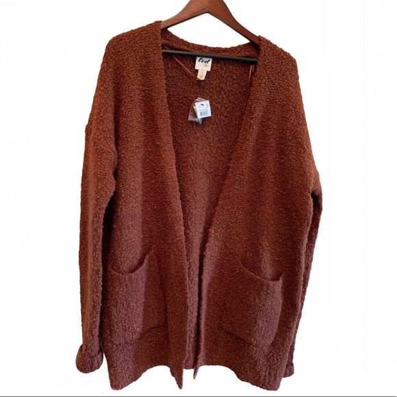 LED Luxe Essentials Denim Heavy Rust Cardigan - Picture 1 of 3